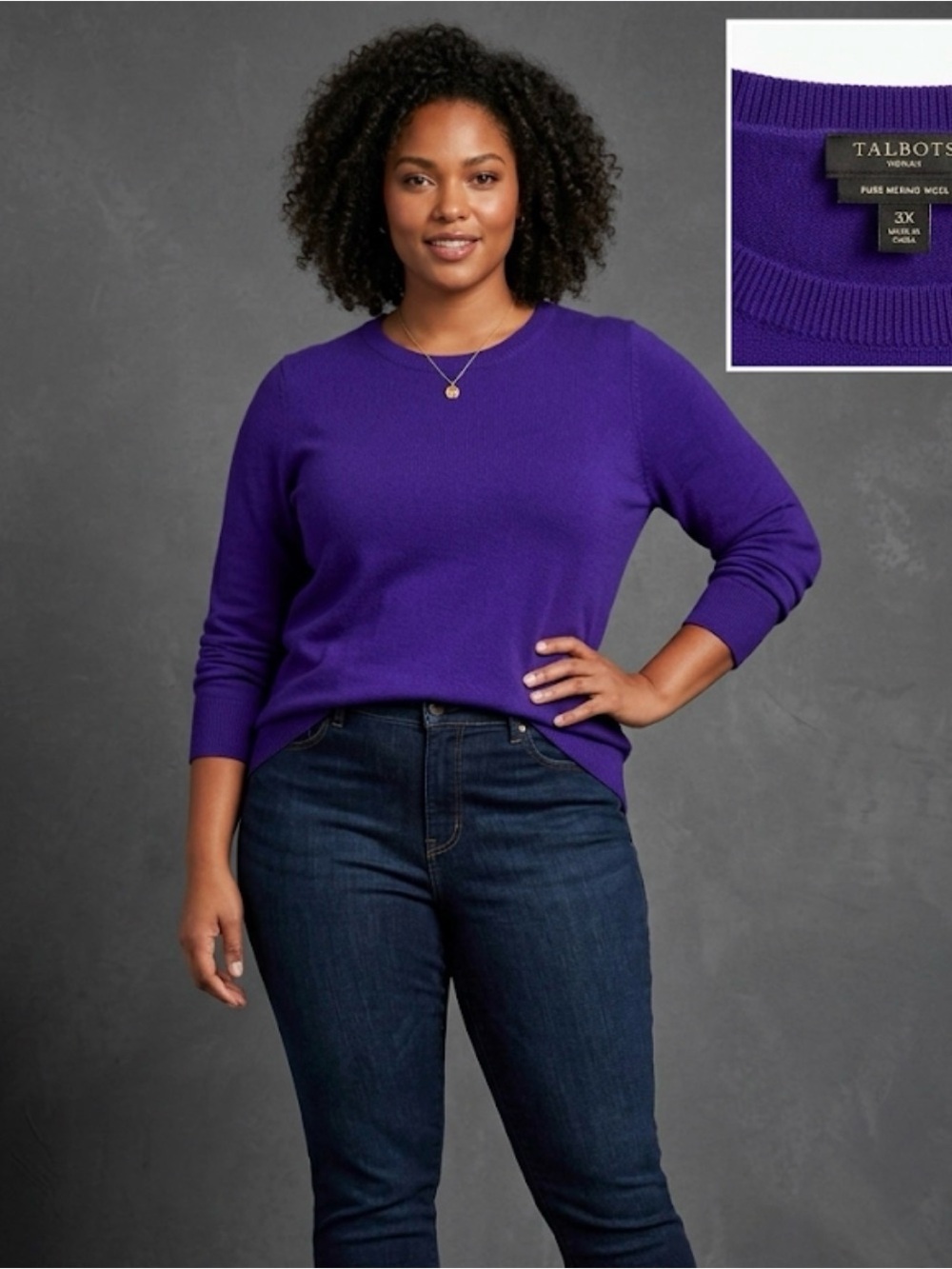Talbots Vivid Purple Crewneck Sweater
